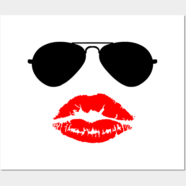 Lipstick Kiss and Aviators Wall Art by sweetsixty